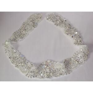 Opalescent beaded bridal belt,  beaded bridal belt, rhinestone bridalbeaded belt